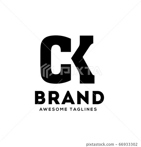 creative CK letter monogram strong and bold logo vector concept	 66933302