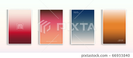 Minimal modern cover design. Dynamic colorful gradients. Future geometric patterns. Blue, pink, yellow, green, orange, purple placard poster template. 66933840