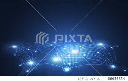 Global network technology background with world... - Stock Illustration ...