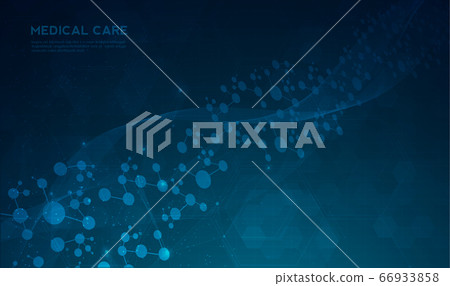 DNA digital, sequence, code structure with glow. Science concept and nano technology background. vector design. 66933858