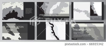Vector layout of the presentation slides design business templates, multipurpose template for presentation brochure, brochure cover. Landscape background decoration, halftone pattern grunge texture. Vector layout of the presentation slides design business templates, multipurpose template for presentation brochure, brochure cover. Landscape background decoration, halftone pattern grunge texture. 66935342