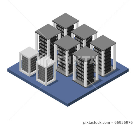 isometric server room - Stock Illustration [66936976] - PIXTA