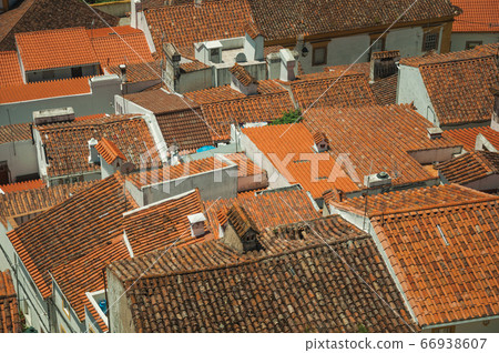 Cityscape with many rooftops at Castelo de Vide 66938607