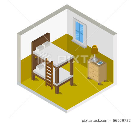 isometric bedroom - Stock Illustration [66939722] - PIXTA