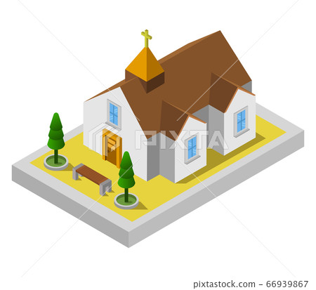 isometric church - Stock Illustration [66939867] - PIXTA