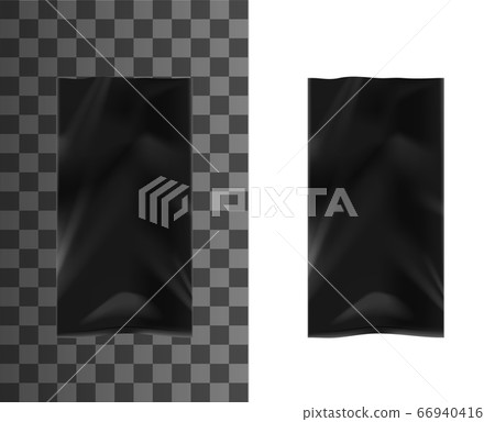 Black plastic bags vector 3d package 66940416