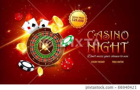 Internet casino roulette web banner, landing page 66940421