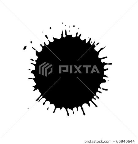 Black drop isolated on white background. Grunge splash texture. Vector illustration. Black drop isolated on white background. Grunge splash texture. Vector illustration. 66940644