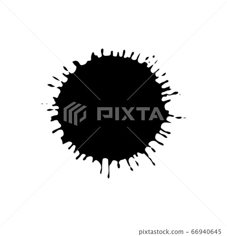 Black drop isolated on white background. Grunge splash texture. Vector illustration. 66940645
