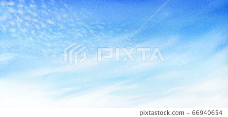 Autumn sky scales watercolor illustration 66940654