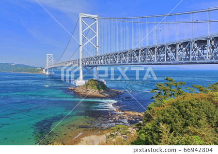 [德島縣兵庫]小鳴門大橋和鳴門海峽 66942804