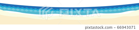 A simple footer illustration of the summer sea, waves and sandy beach 66943071