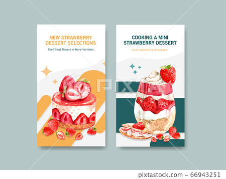 Instagram template with strawberry baking design Instagram template with strawberry baking design 66943251