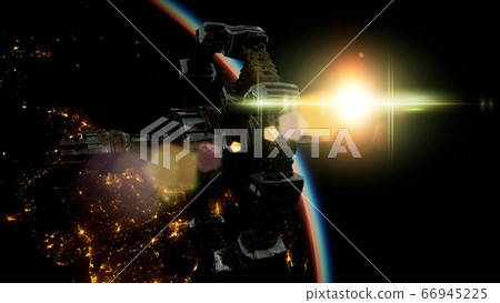 International Space Station over the planet earth 66945225