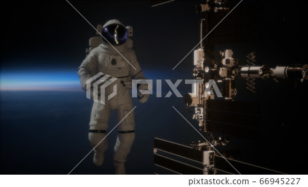 International Space Station and astronaut in outer 66945227