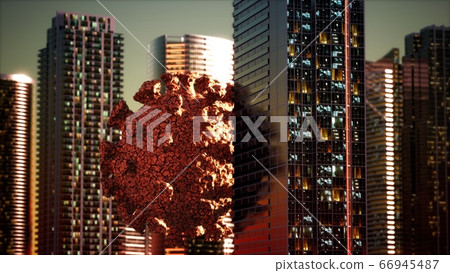 empty city caused by quarantine as a result of 66945487