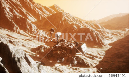 Curiosity Mars Rover exploring the surface of red 66945491