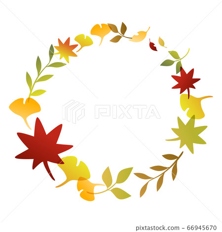 Autumn leaves frame illustration 66945670