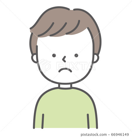 A man with a troubled expression - Stock Illustration [66946149] - PIXTA