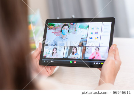 telework video meeting at home telework video meeting at home 66946611