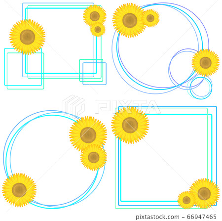 Sunflower frame 4 types (light blue) 66947465