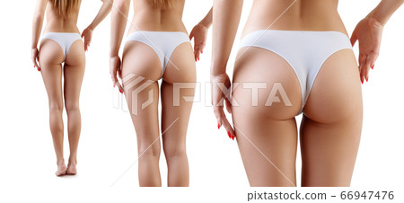Collage of perfect female legs and buttocks from back and side view. Collage of perfect female legs and buttocks from back and side view. 66947476