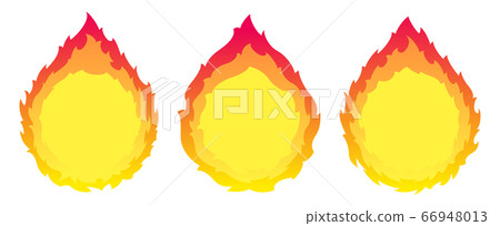 Round fire frames - Stock Illustration [66948013] - PIXTA