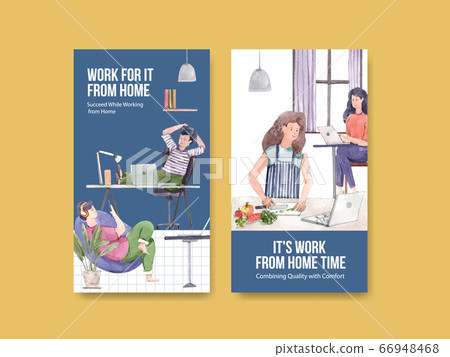 Instagram template design with people are working 66948468