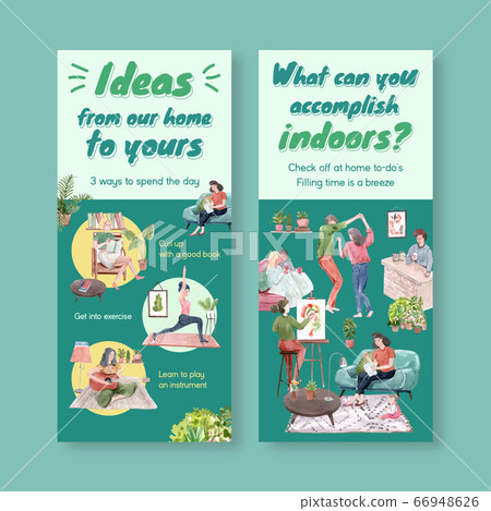 Flyer or brochure design stay at home concept with 66948626