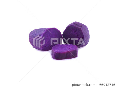 Purple Sweet Potatoes on White background 66948746