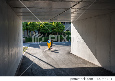 bicycle street under a bridge 66948784