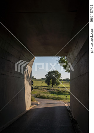 bicycle street under a bridge 66948791