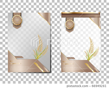 Rice Package Thailand food Products, Brown gold banner and poster template vector design rice. Rice Package Thailand food Products, Brown gold banner and poster template vector design rice. 66949281