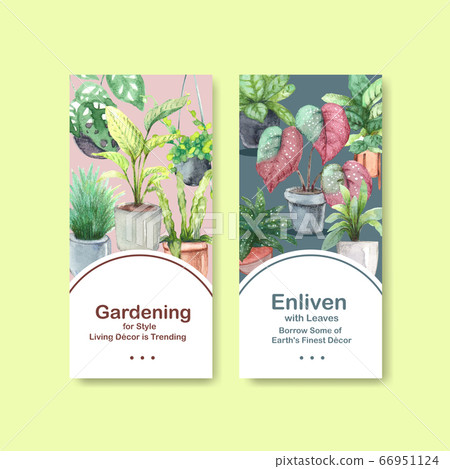 Summer plants flyer template design for 66951124