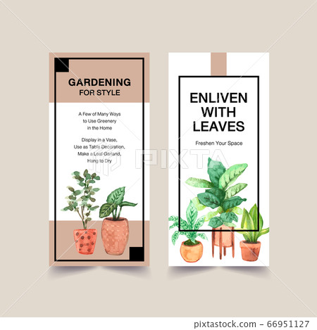 Summer plants flyer template design for 66951127
