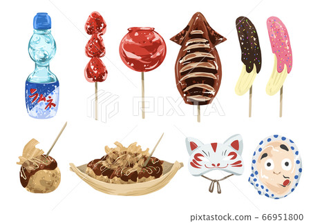 Illustration of festival stalls food masks without main line 66951800