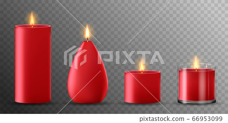 Red wax romantic candles 66953099