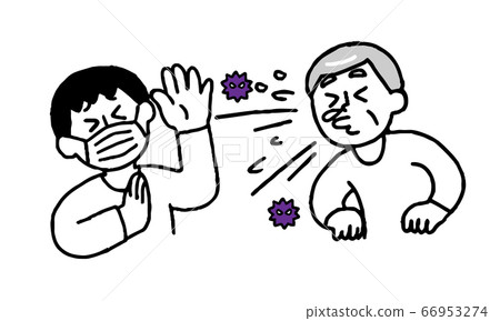 病毒打噴嚏的老人和討厭的面具便衣男人(簡單) 病毒打噴嚏的老人和討厭的面具便衣男人(簡單) 66953274