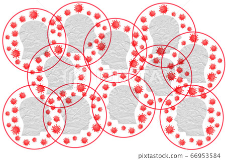 Human male head paper covid-19 pandemic concept, Human male head paper covid-19 pandemic concept, 66953584