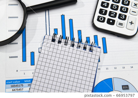 business office desk closeup - financial reports, business office desk closeup - financial reports, 66953797