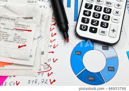 business office desk closeup - financial reports, business office desk closeup - financial reports, 66953798