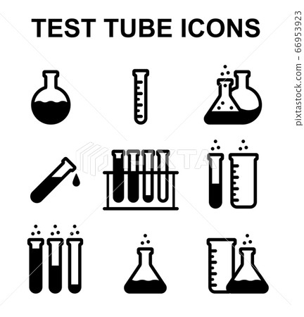 Set of Flasks, Lab Test Tube Vector Icons Isolated Set of Flasks, Lab Test Tube Vector Icons Isolated 66953923