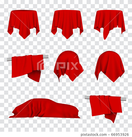 Red Silk Cloth Covered Car, Table and Ball 3d Red Silk Cloth Covered Car, Table and Ball 3d 66953926