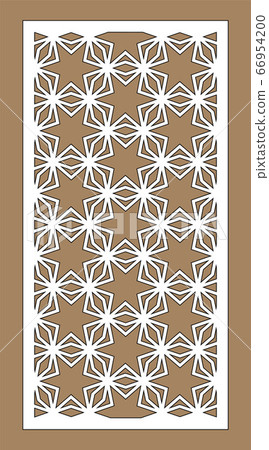 Laser cutting. Arabesque decorative vector panel. Template for interior partition in arabic style. Laser cutting design Laser cutting. Arabesque decorative vector panel. Template for interior partition in arabic style. Laser cutting design 66954200