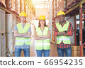 Mixed raced caucasian men and woman workers in 66954235