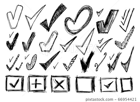 Sketched Check Marks, Tick Symbols, Checkmark 66954421