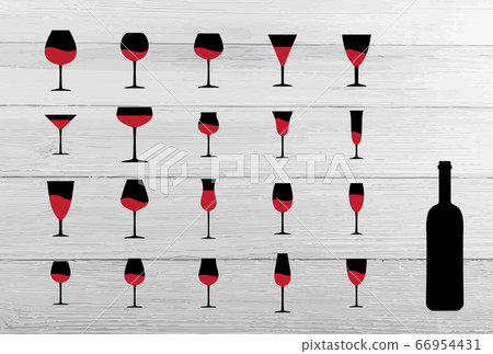 Wine Glass and Bottle Silhouettes for Laser Cut Wine Glass and Bottle Silhouettes for Laser Cut 66954431