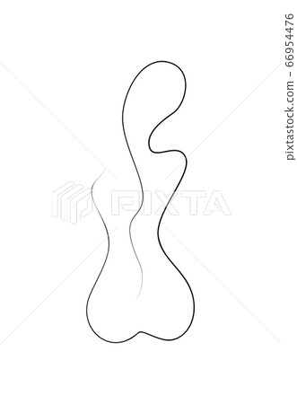 One Line Drawing Nude Female Body. Beauty Woman One Line Drawing Nude Female Body. Beauty Woman 66954476