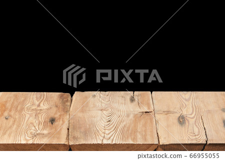 Wooden table on a black background can used for display or montage your products. Wooden table on a black background can used for display or montage your products. 66955055