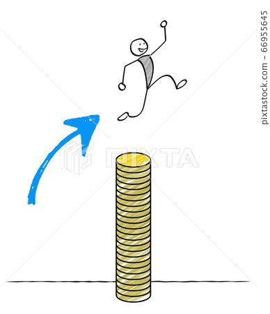 跳與堆積硬幣的人 66955645